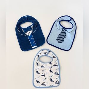 NWT 3-Pack Baby Boys Bibs Blue and White